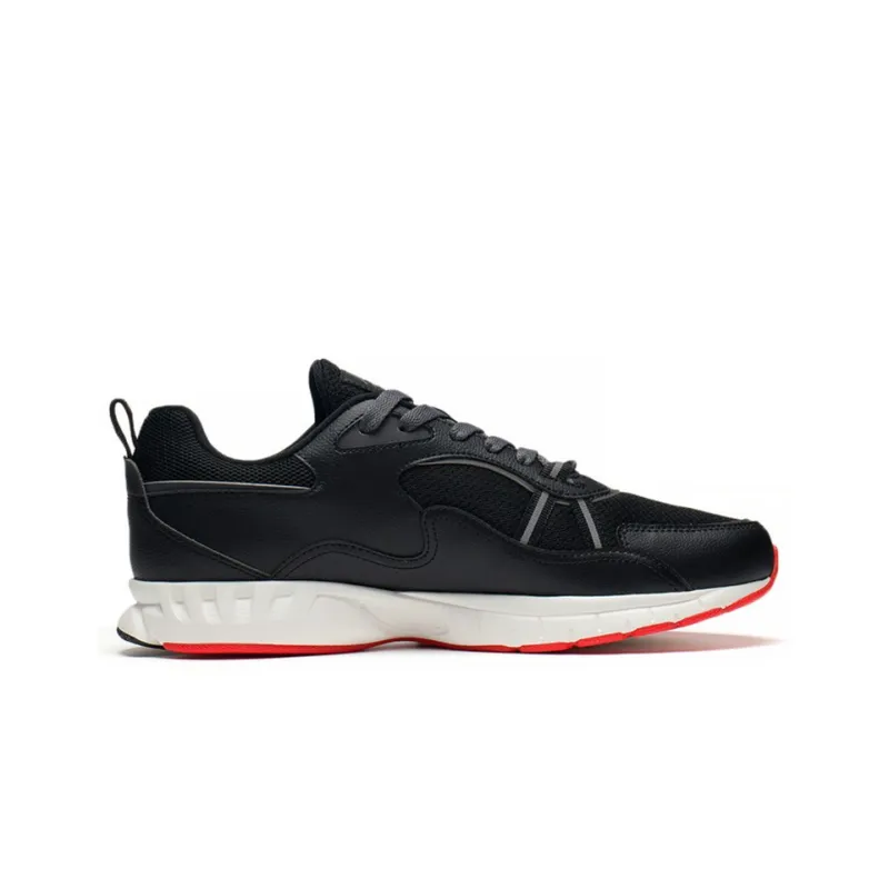 LiNing Cushioned Anti-Slip Wear-Resistant Breathable Lightweight Low-Top Running Shoes Men's Black Gray-1