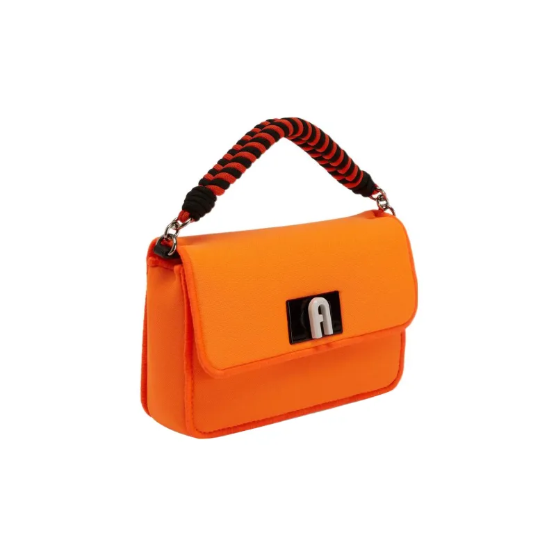 Furla 1927 Collection Soft Fabric Shoulder Bag, Crossbody Bag, Handbag Large Size Women's Bright Orange-2