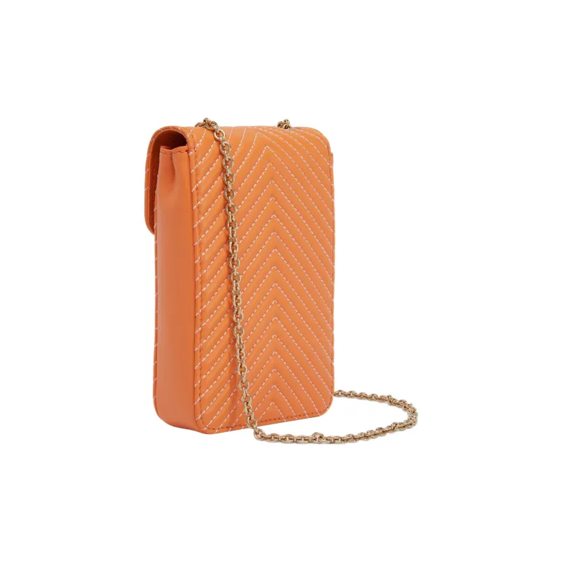 Furla Pop Star Nappa Lambskin Cell Phone Pouch Shoulder Bag Crossbody Bag Mini Women's Bright Orange-2