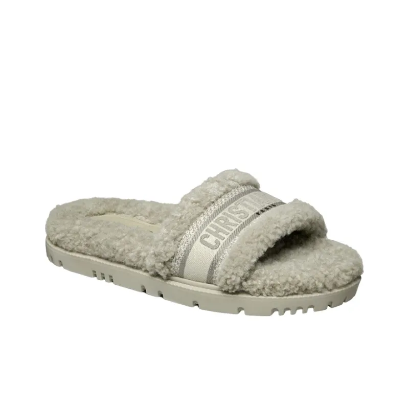 DIOR Dway Slide Slippers Women's Gray Green-2