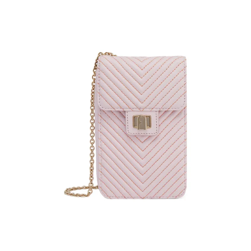 Furla Pop Star Nappa Lambskin Cell Phone Pouch Shoulder Bag Crossbody Bag Mini Women's Light Pink-0