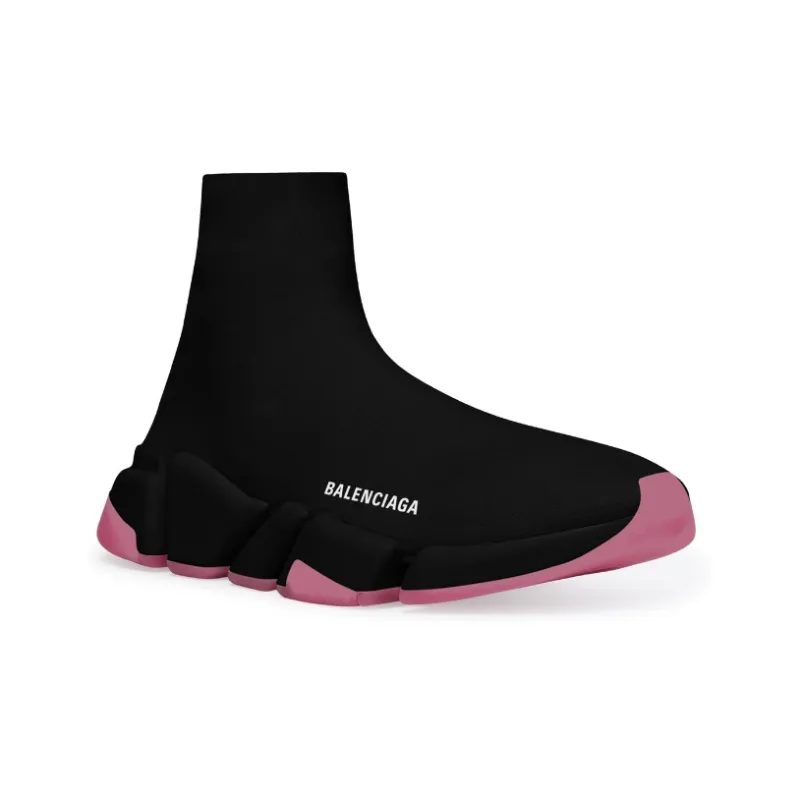 Balenciaga Women's Speed 2.0 Sneaker 'Clear Sole - Black Neon Pink'-2