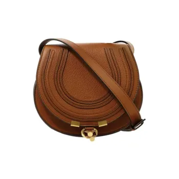 Chloe Calfskin Saddle Bag Shoulder Bag Crossbody Bag Women's Brown