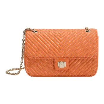 Furla Pop Star Nappa Lambskin Shoulder Bag, Crossbody Bag Trumpets Women's Bright Orange