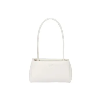 PRADA Hobo Leather Tote Bag Shopping Bag Handbag Small Size Women's White