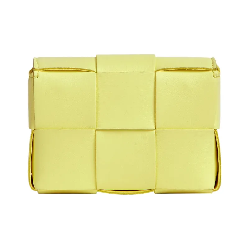 Bottega Veneta CASSETTE Sheepskin Tofu Bag, Pillow Bag, Crossbody Bag, Shoulder Bag Mini Women's Bright Yellow-4