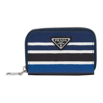 PRADA Saffiano Leather Coin Purse Men's Blue
