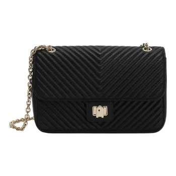 Furla Pop Star Nappa Lambskin Shoulder Bag Crossbody Bag Small Size Women's Black