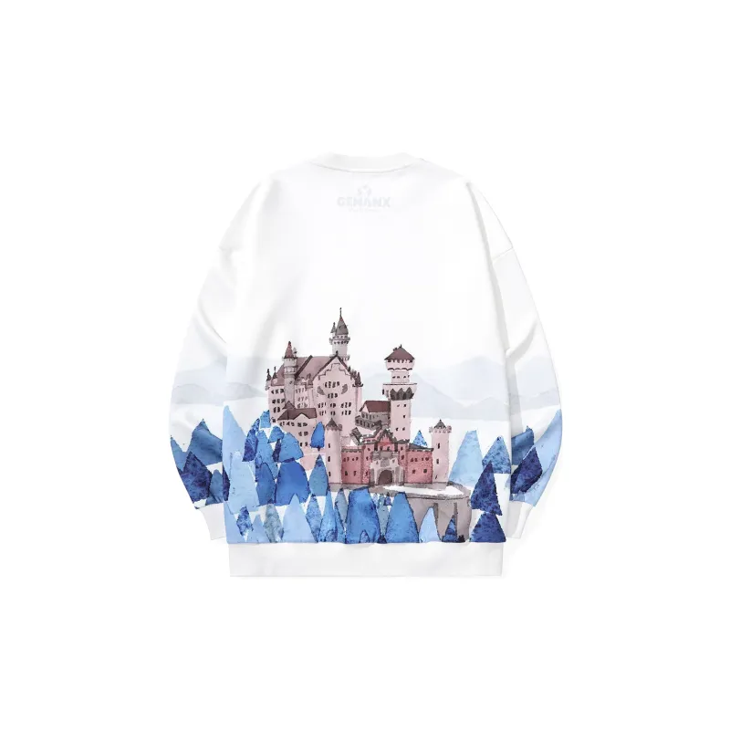 GENANX Sweatshirts Unisex Print White-1