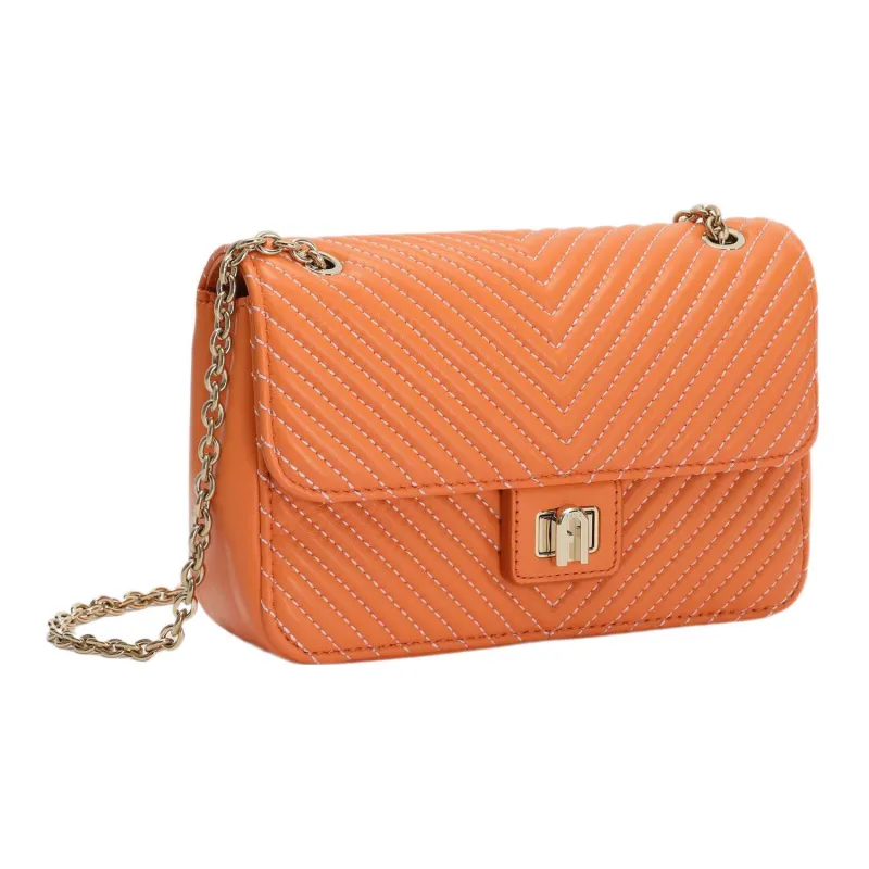 Furla Pop Star Nappa Lambskin Shoulder Bag, Crossbody Bag Trumpets Women's Bright Orange-1