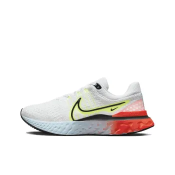 Nike React Infinity Run Flyknit 3 White Volt Bright Crimson Women's