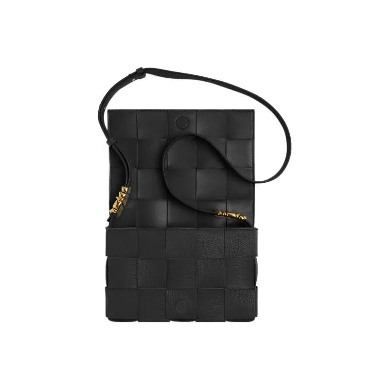 Bottega Veneta Cassette Intreccio Grained Leather Black-3