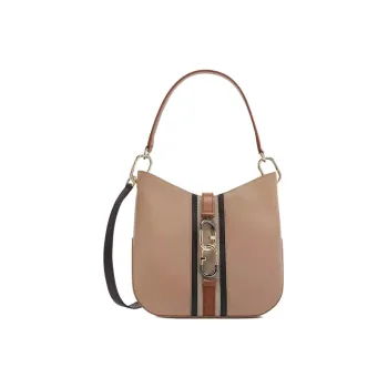 Furla Sirena Collection Calfskin Patchwork Suede Handbags Shoulder Bag Crossbody Bag Small Size Women's Brown