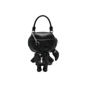 KARL LAGERFELD Leather Shoulder Bag Crossbody Bag Handbag Women's Black