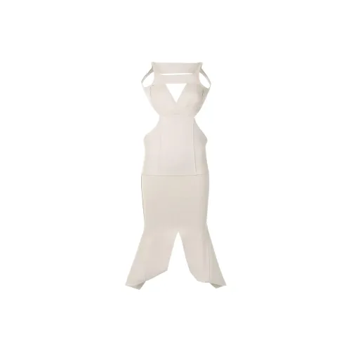 RICK OWENS Sleeveless Dresses Women's Pearl White