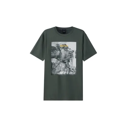 HUGO BOSS T-Shirts Men Army Green