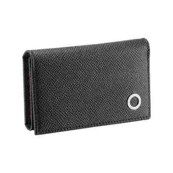 BVLGARI Calfskin Key Pouch Men's Black