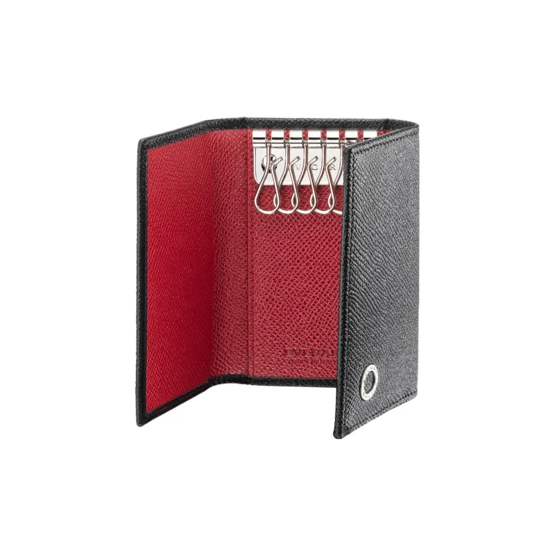 BVLGARI Calfskin Key Pouch Men's Black-1