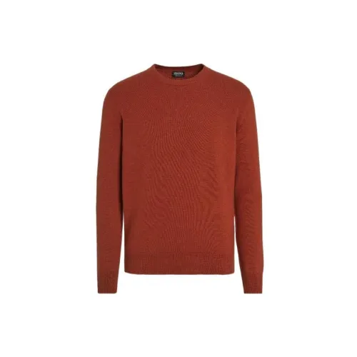 Ermenegildo Zegna Cashmere Sweaters Men Brick Red