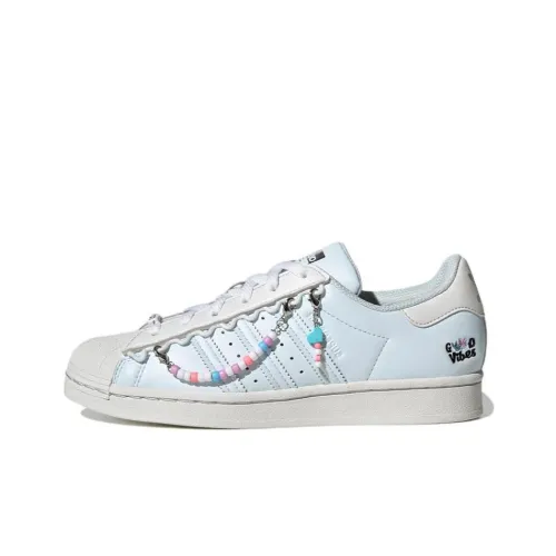 Adidas Originals Superstar Series Skateboard Shoes Women's Low-Top Light Blue