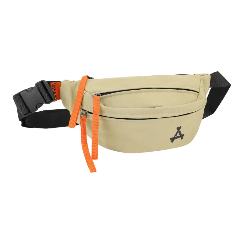 KONADCT Nylon Fabric Crossbody Fanny Pack, Sling Bag Regular Unisex Black/White/Khaki-13