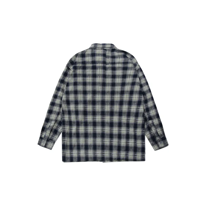 Guuka Long Sleeved Shirts Men's Blue Plaid-1