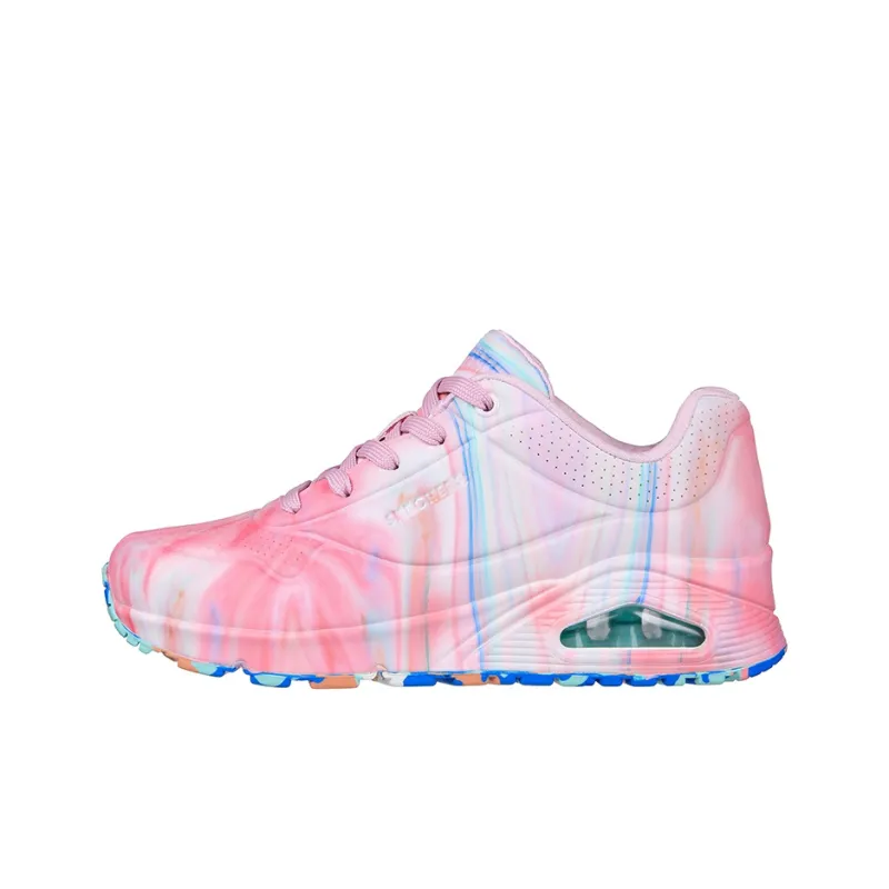 Skechers Uno Cushioning Anti-Slip And Wear-Resistant Low-Top Casual Shoes Pink/Multicolor-0
