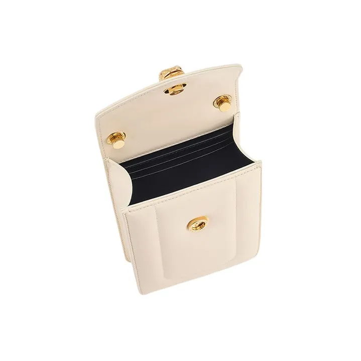 BVLGARI Serpenti Reverse Calfskin Cell Phone Pouch Women's White-2