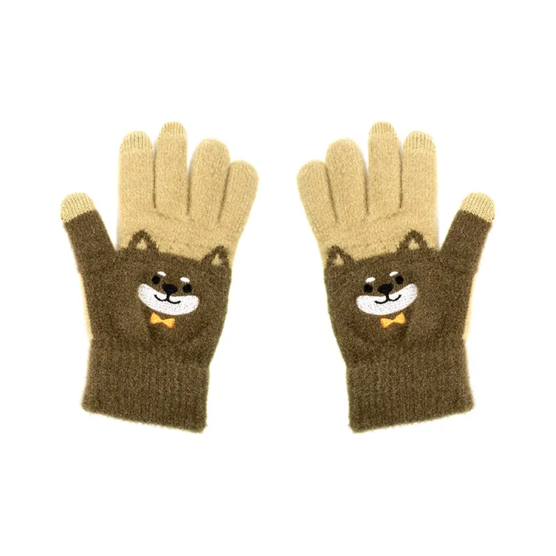 BAIJUAN Acrylic Knit Gloves Unisex-1