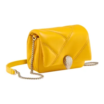 BVLGARI Serpenti Cabochon Calfskin Crossbody Bag, Shoulder Bag Women's Yellow