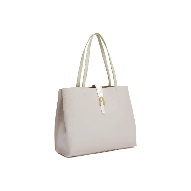 Furla Sofia Collection Leather Tote Bag Shopping Bag Handbag Large Size Women's White-1