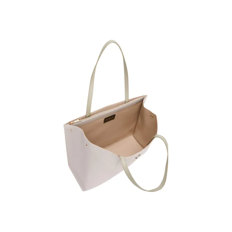 Furla Sofia Collection Leather Tote Bag Shopping Bag Handbag Large Size Women's White-3
