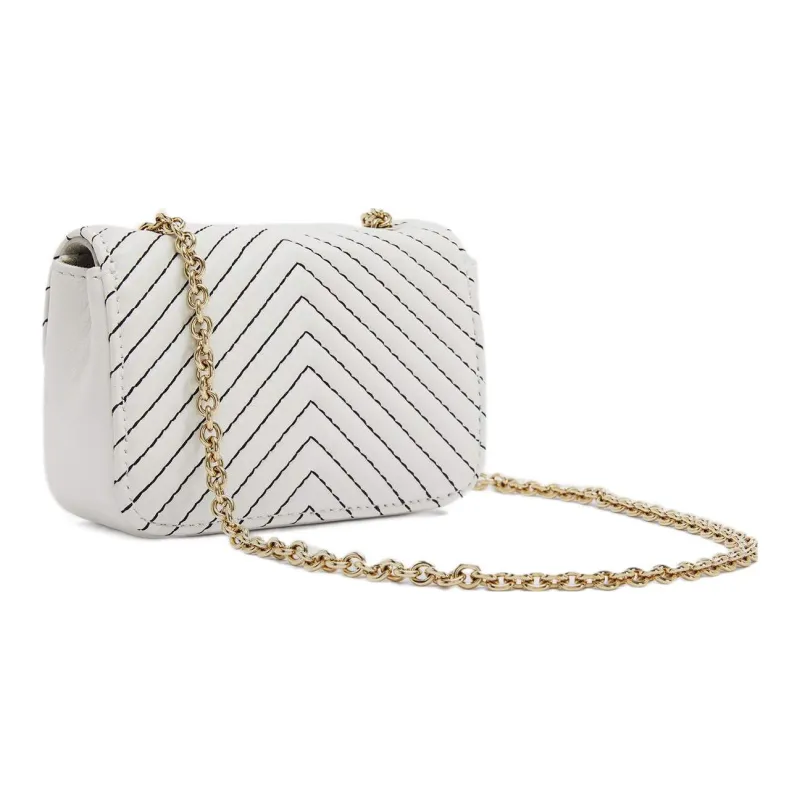 Furla Pop Star Nappa Lambskin Clutch Bag Over The Shoulder Mini Women's White-2