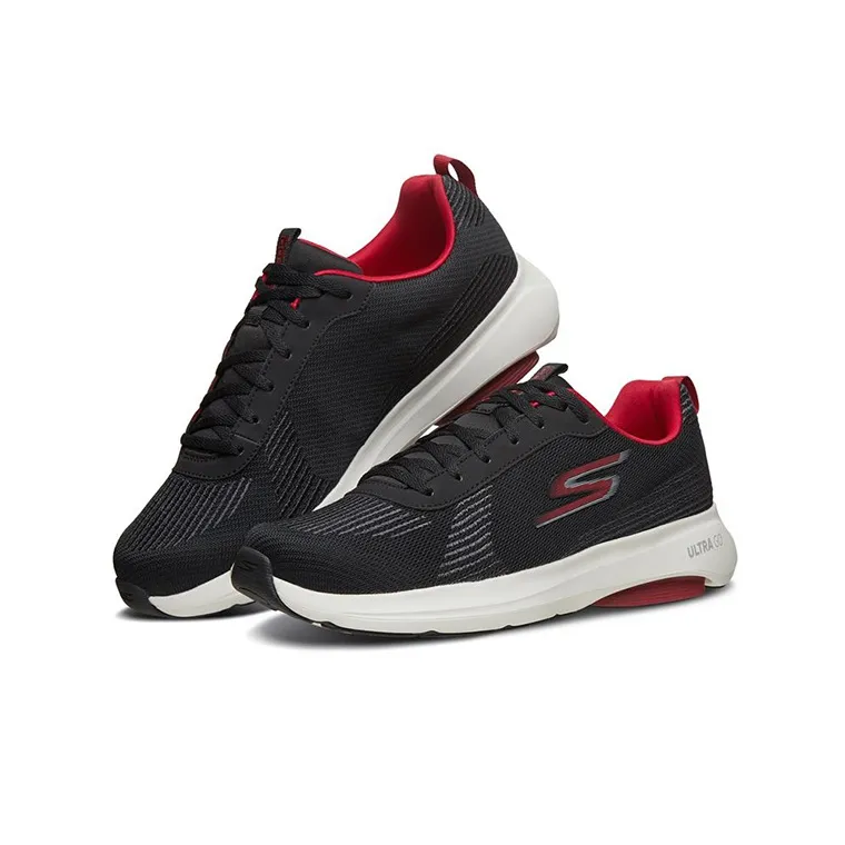 Skechers Go Run Viz Tech Cushioning Anti-Slip And Wear-Resistant Low-Top Running Shoes Men's Black Red-2