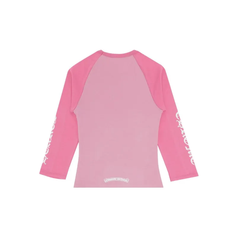 Chrome Hearts Raglan Sleeve T Shirt Women's Pink-1