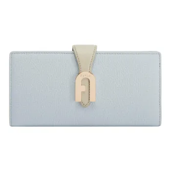 Furla Sofia Collection Cow Leather Wallet Women's Gray Blue