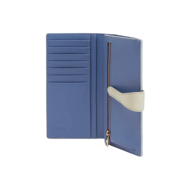 Furla Sofia Collection Cow Leather Wallet Women's Gray Blue-2
