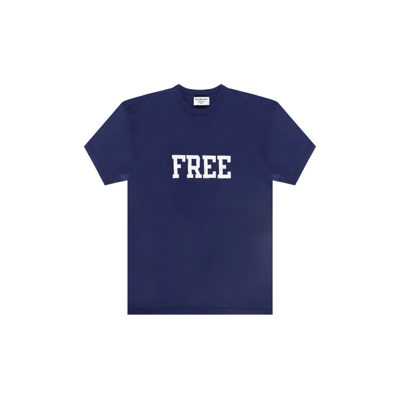 Balenciaga T Shirt Regular Fit Men's Blue-0