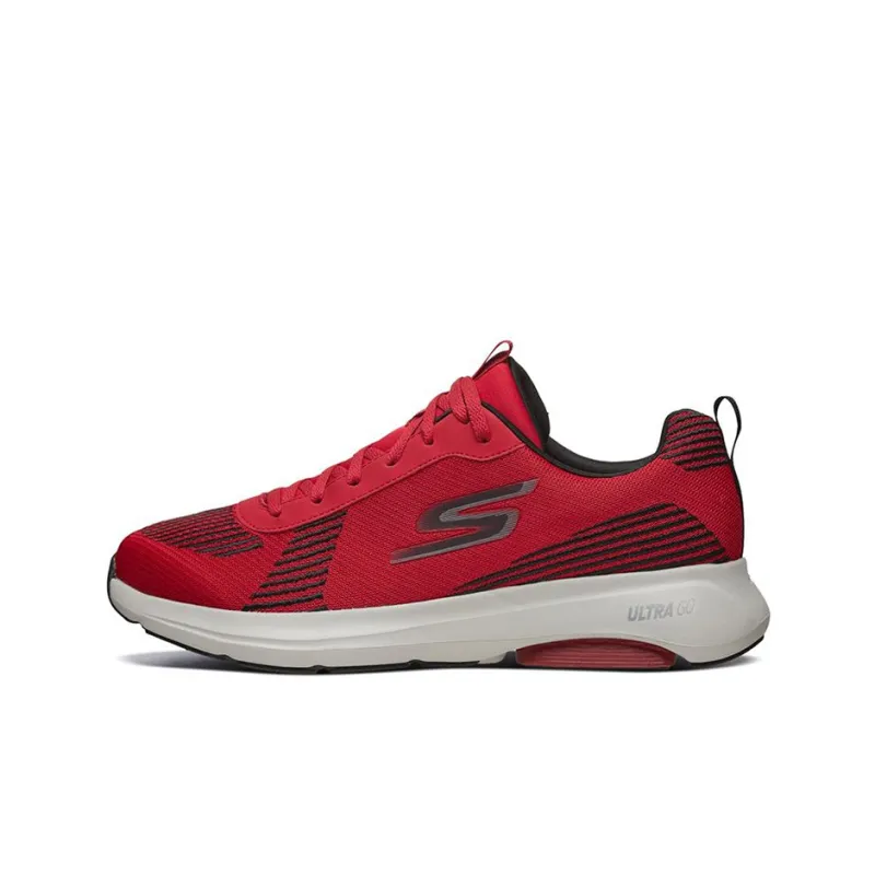 Skechers Go Run Viz Tech Cushioning Anti-Slip Wear-Resistant Breathability Low-Top Running Shoes Men's Red Black-0