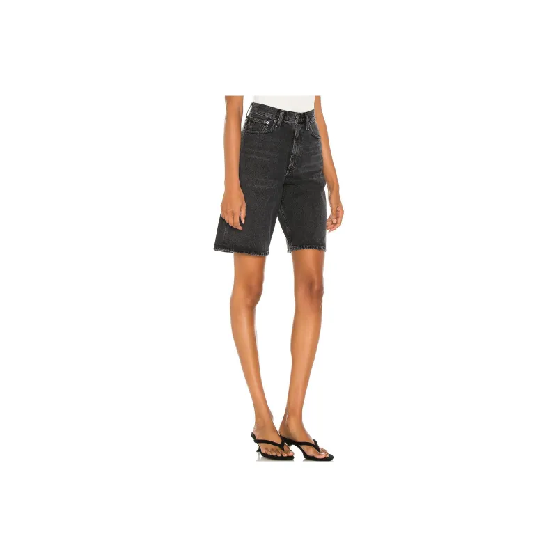 AGOLDE Denim Shorts Women's Gray Black-1