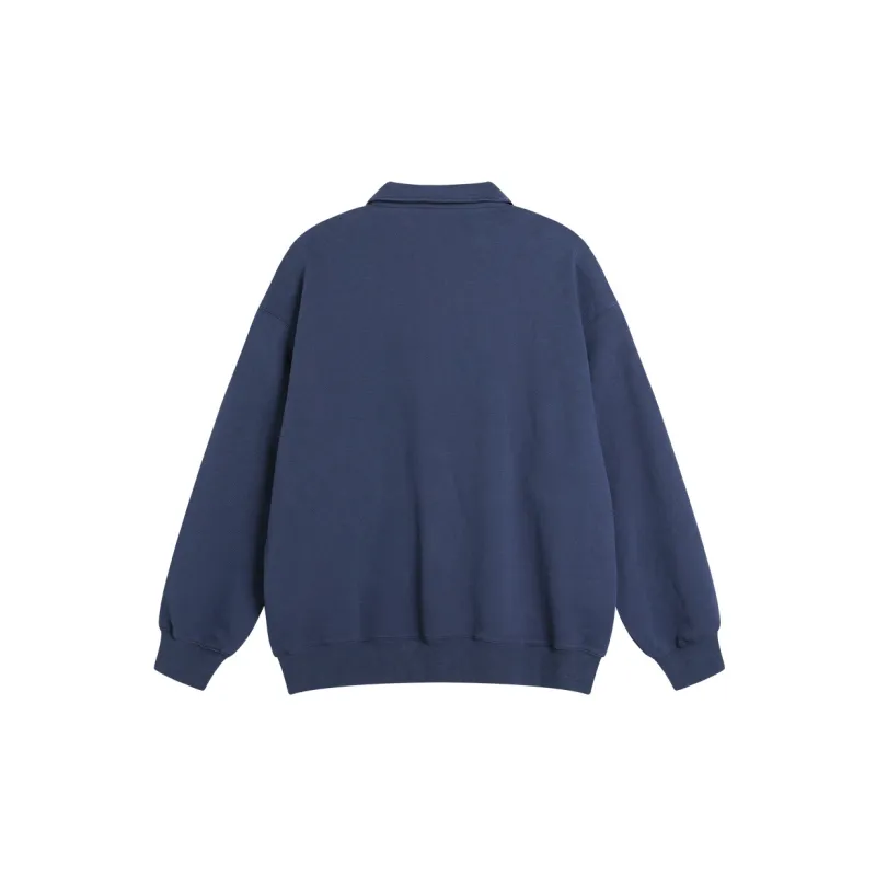 TIKIMOMOKA Polo Collar Loose Fit Sweatshirt Unisex-10