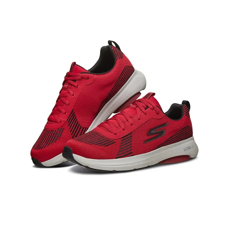 Skechers Go Run Viz Tech Cushioning Anti-Slip Wear-Resistant Breathability Low-Top Running Shoes Men's Red Black-2
