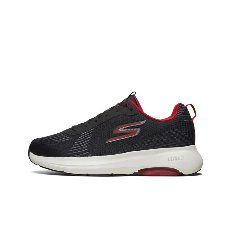 Skechers Go Run Viz Tech Cushioning Anti-Slip And Wear-Resistant Low-Top Running Shoes Men's Black Red-0