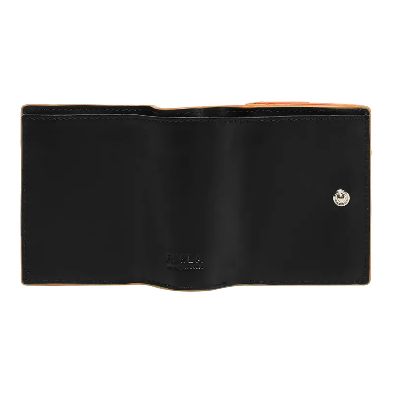 Furla Babylon Calfskin Card Holder Wallet Small Size Women's Orange-2