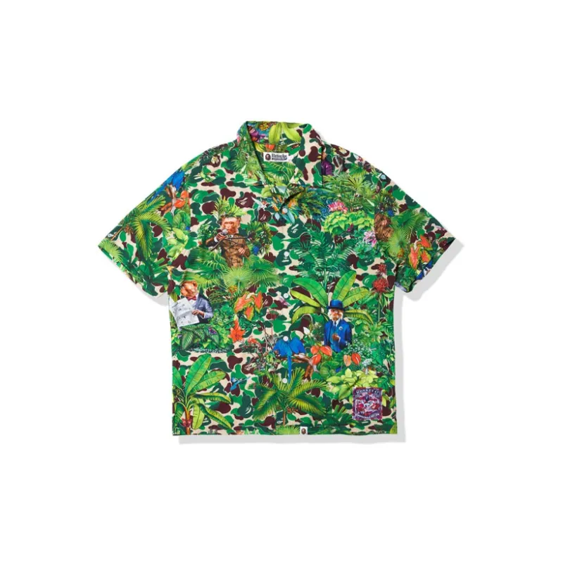 Bape X Monkey 47 Open Collar S/S Shirt-1