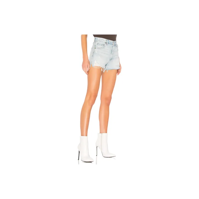 AGOLDE Denim Shorts Women's Light Blue-2