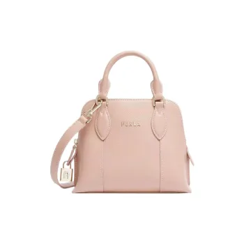 Furla Vittoria Cow Leather Dome Bag One Shoulder Handbag Small Size Women's