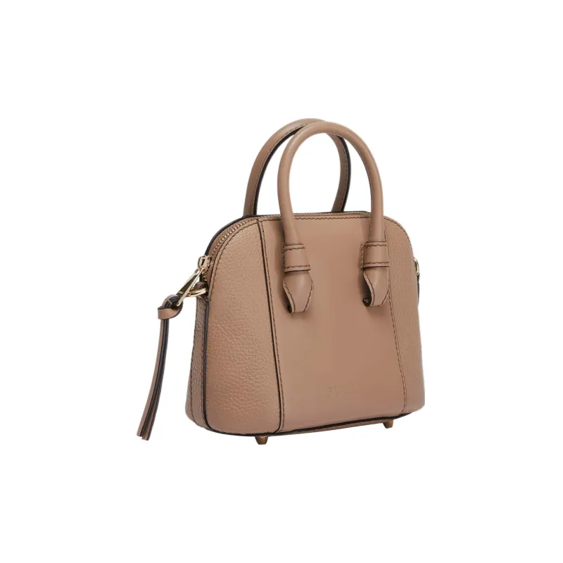 Furla Miastella Calfskin Dome Bag, Shoulder Bag, Crossbody Bag, Handbag Mini Women's Light Brown-1