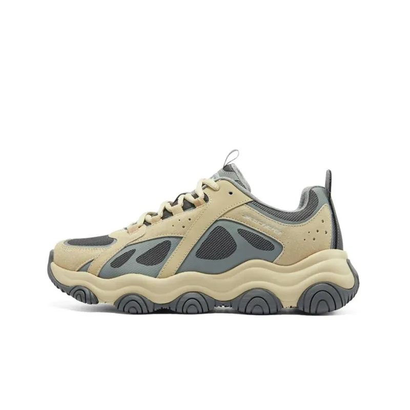 Skechers Rover X Cushioned Anti-Slip Wear-Resistant Breathable Lightweight Low-Top Casual Shoes Men's Beige Gray-0