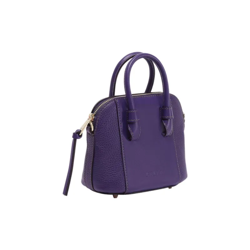 Furla Miastella Calfskin Dome Bag, Shoulder Bag, Crossbody Bag, Handbag Mini Women's Purple-1